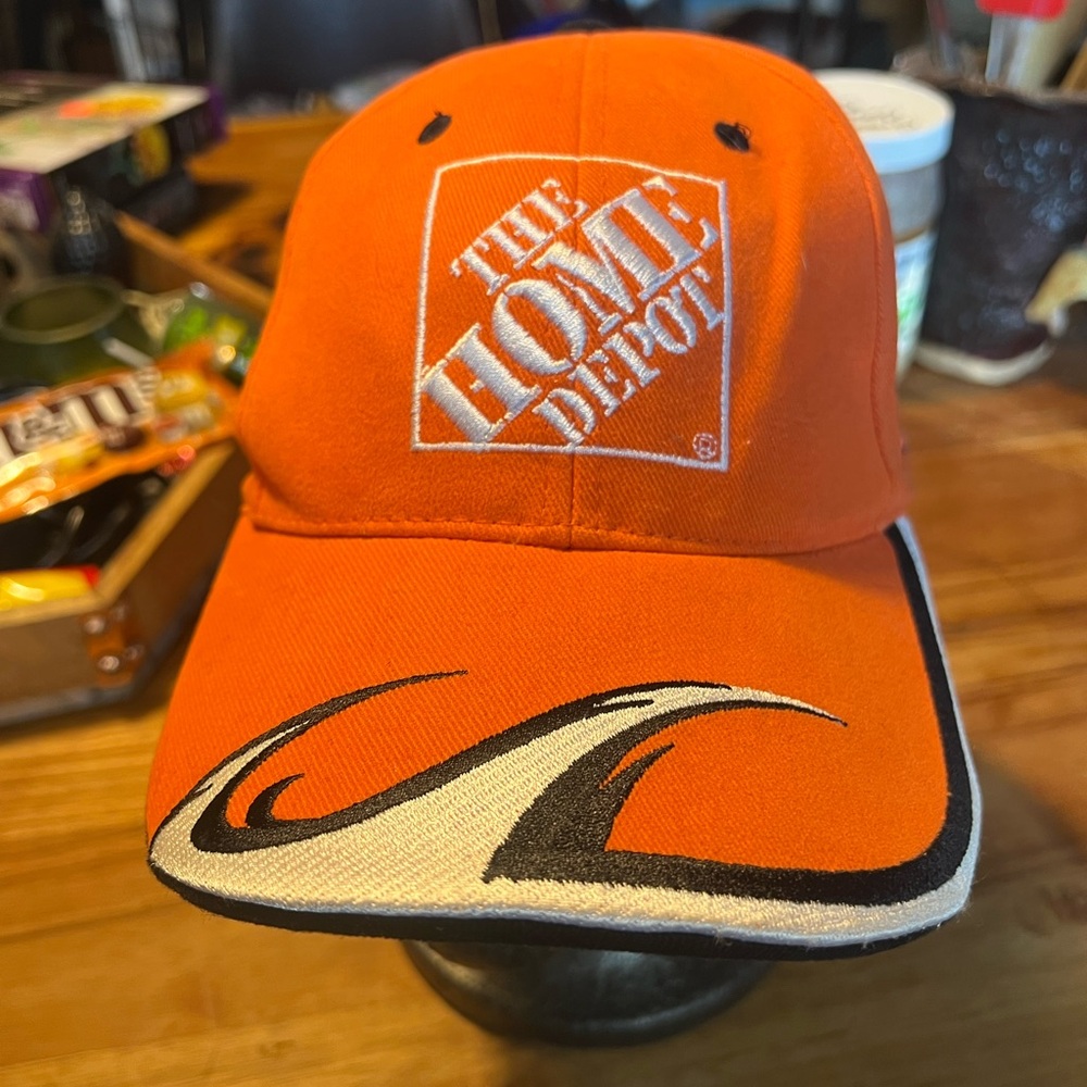 The Home Depot cap.